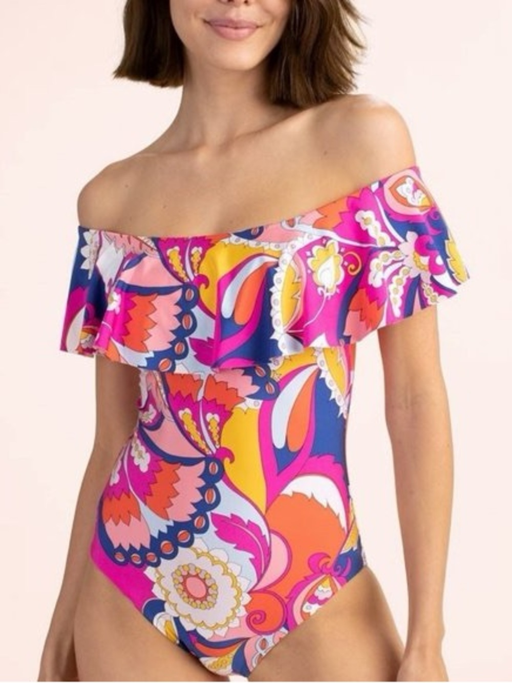 Trina Turk • Off-Shoulder Sevilla Multicolor One Piece Swimsuit